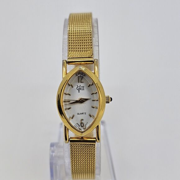 GLORIA VANDERBILT II Women's Watch 18MM White Dial Gold Band New Battery - Picture 1 of 12